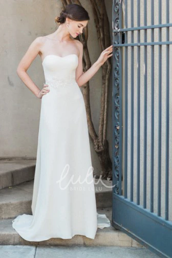 Satin Strapless Sheath Wedding Dress with Long Sleeves