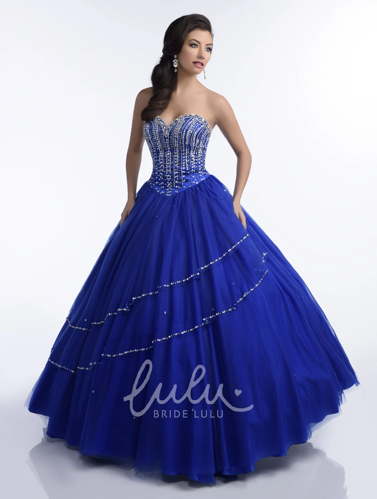 Sequined Tulle Quinceanera Dress with Shining Detailing Formal Dress