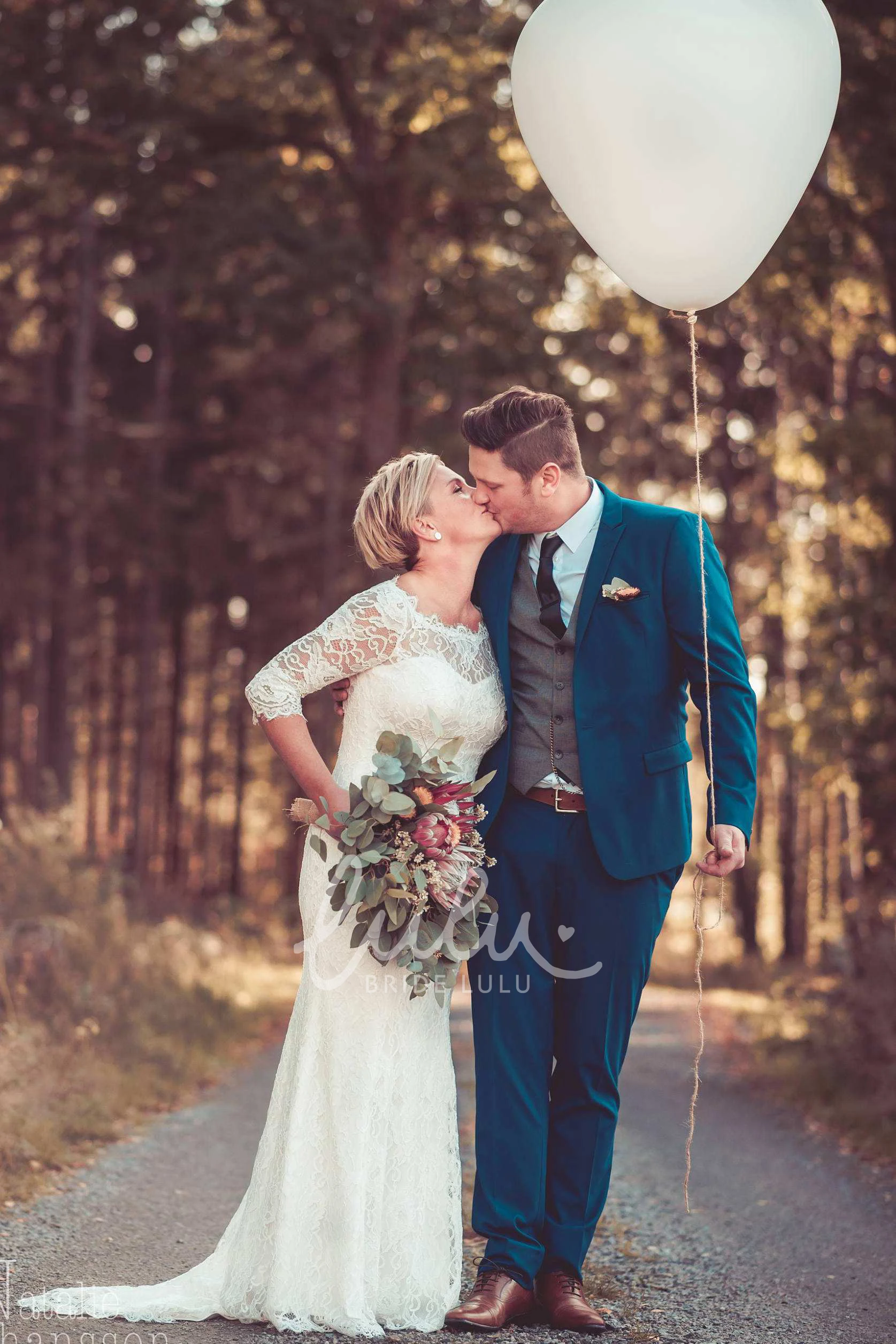 Illusion Sleeve Satin Lace Wedding Dress with Keyhole Modern Satin Lace Wedding Dress