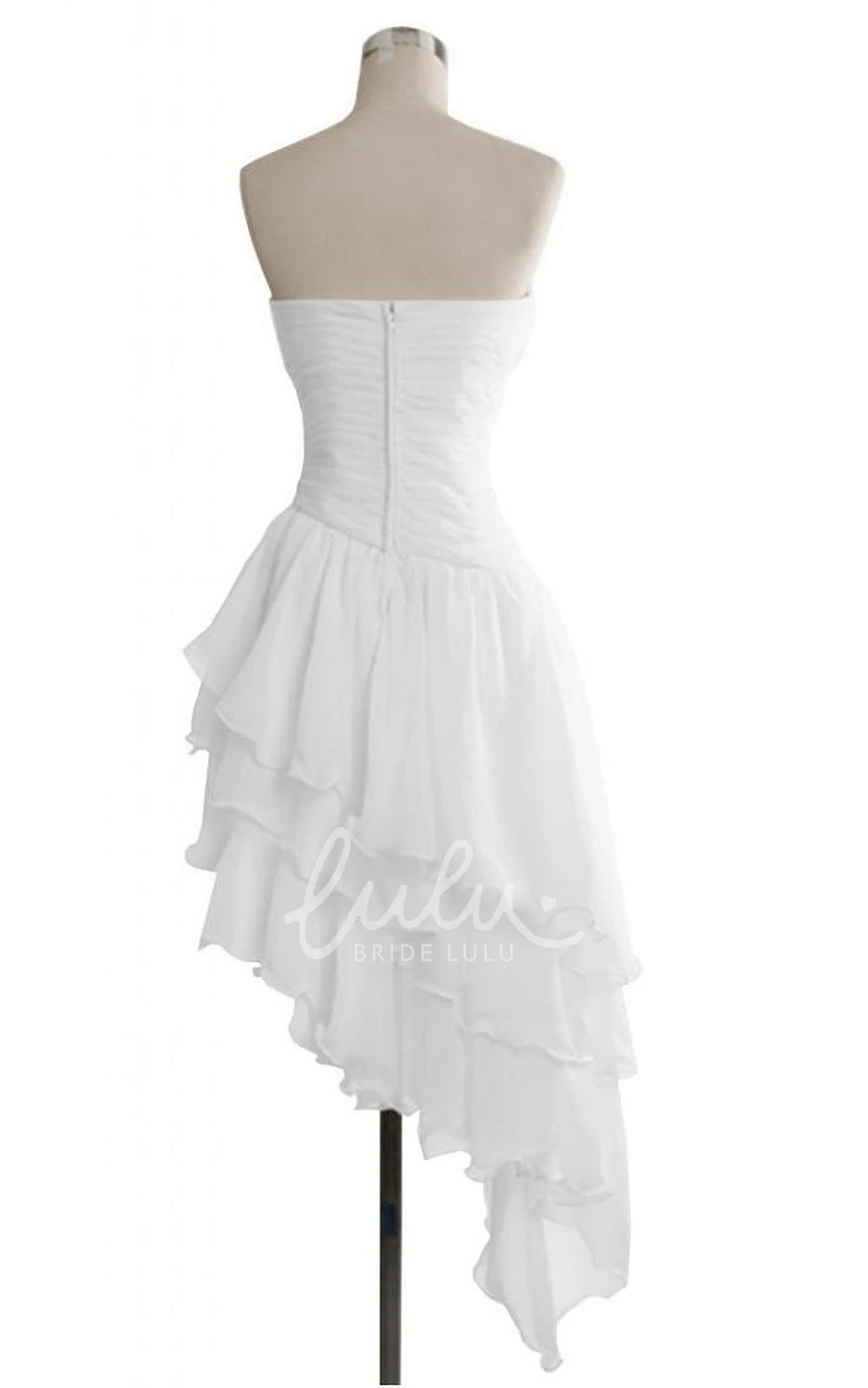 Asymmetrical Layered Chiffon Dress with Sweetheart Neckline for Prom or Formal