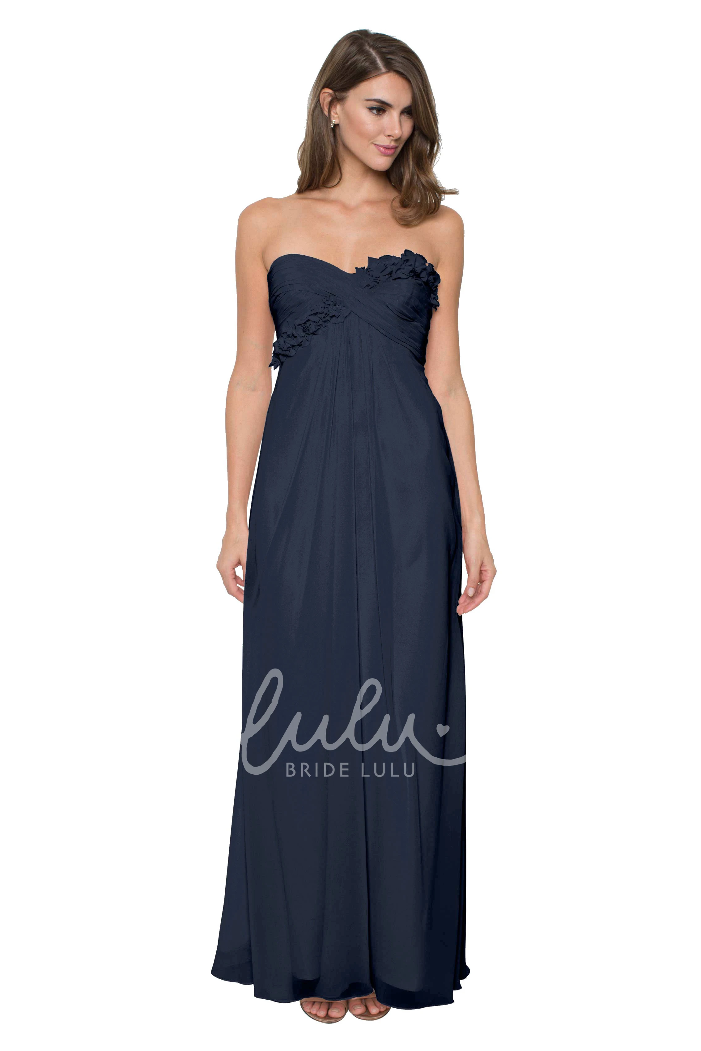 Floral Chiffon Bridesmaid Dress with Criss Cross & Sleeveless Multi-Color Convertible