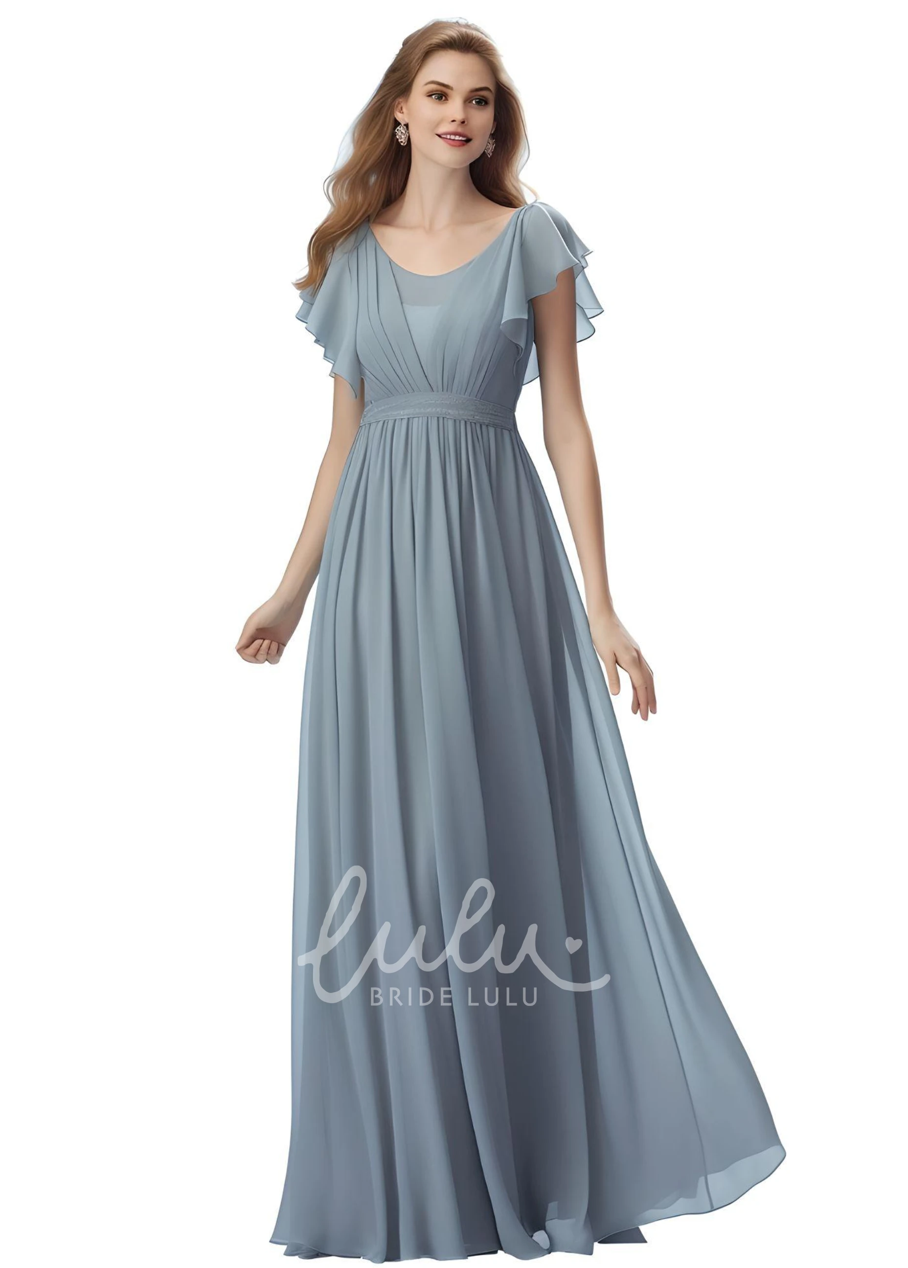 A-Line Chiffon Bateau Neck Casual Bridesmaid Dress Classy 2025 Women's Simple Beach