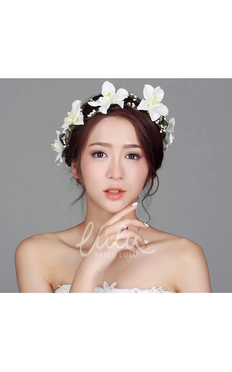 Korean Flower Headdress Bride Wreath for Flower Fairy Wedding Dress