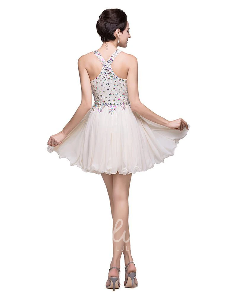 Sleeveless Homecoming Dress with Crystal Embellishments