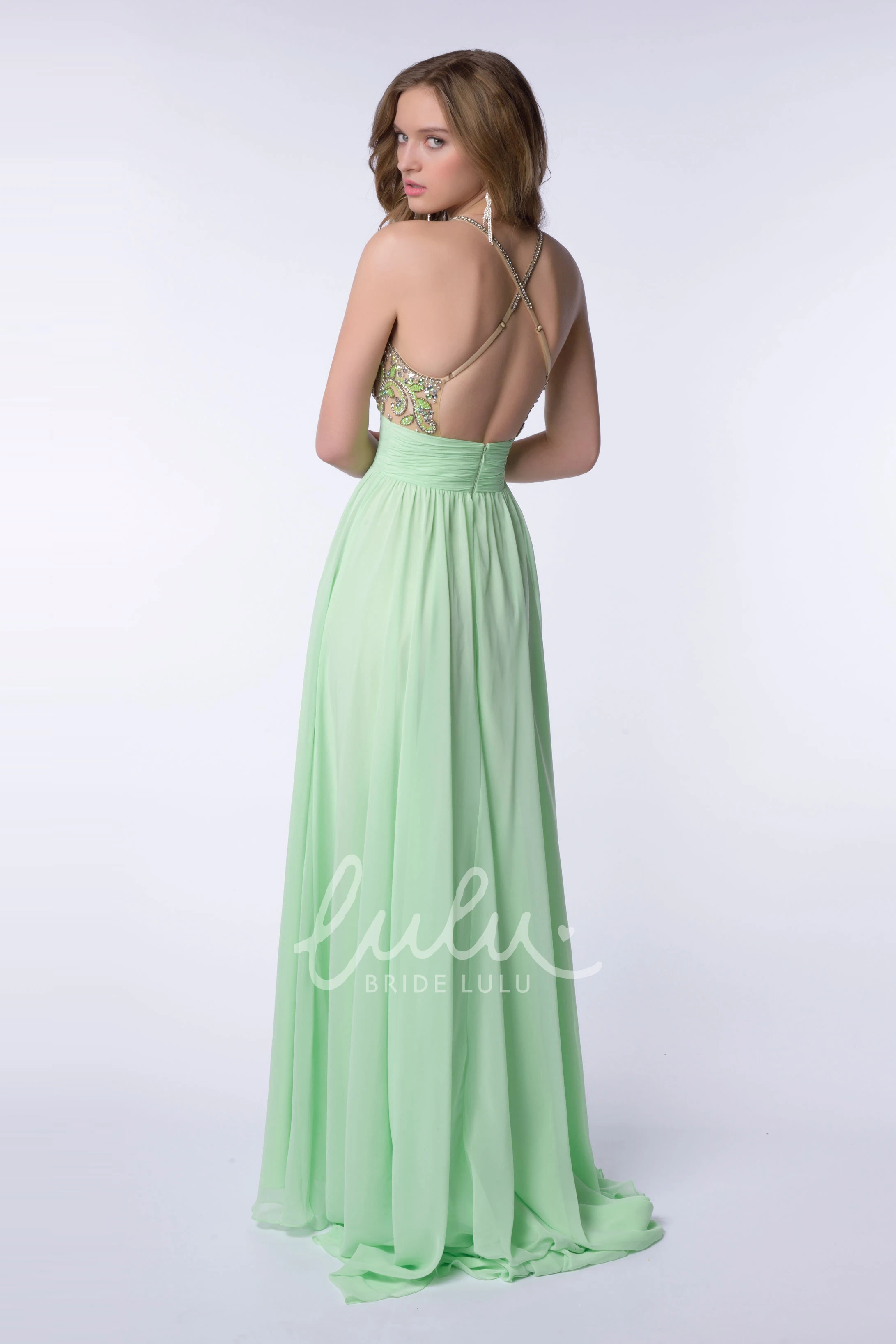 Chiffon A-Line Homecoming Dress with V-Neck Pleats and Cross Straps Elegant 2025 Women's Dress