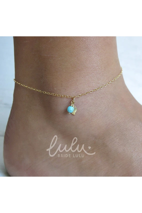 Turquoise Leaf Anklet Simple & Exquisite Fashion Jewelry for Women