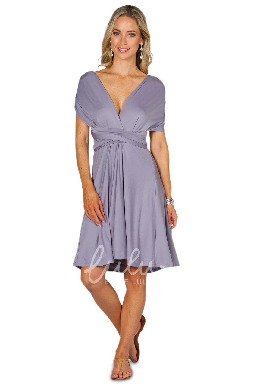 Knee-Length Sleeveless Chiffon Bridesmaid Dress with Criss-Cross Straps Unique Bridesmaid Dress