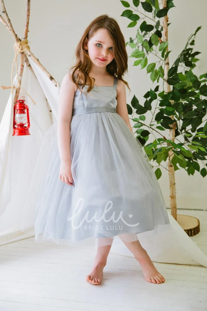 Empire Tiered Tulle Flower Girl Dress Unique Wedding Dress