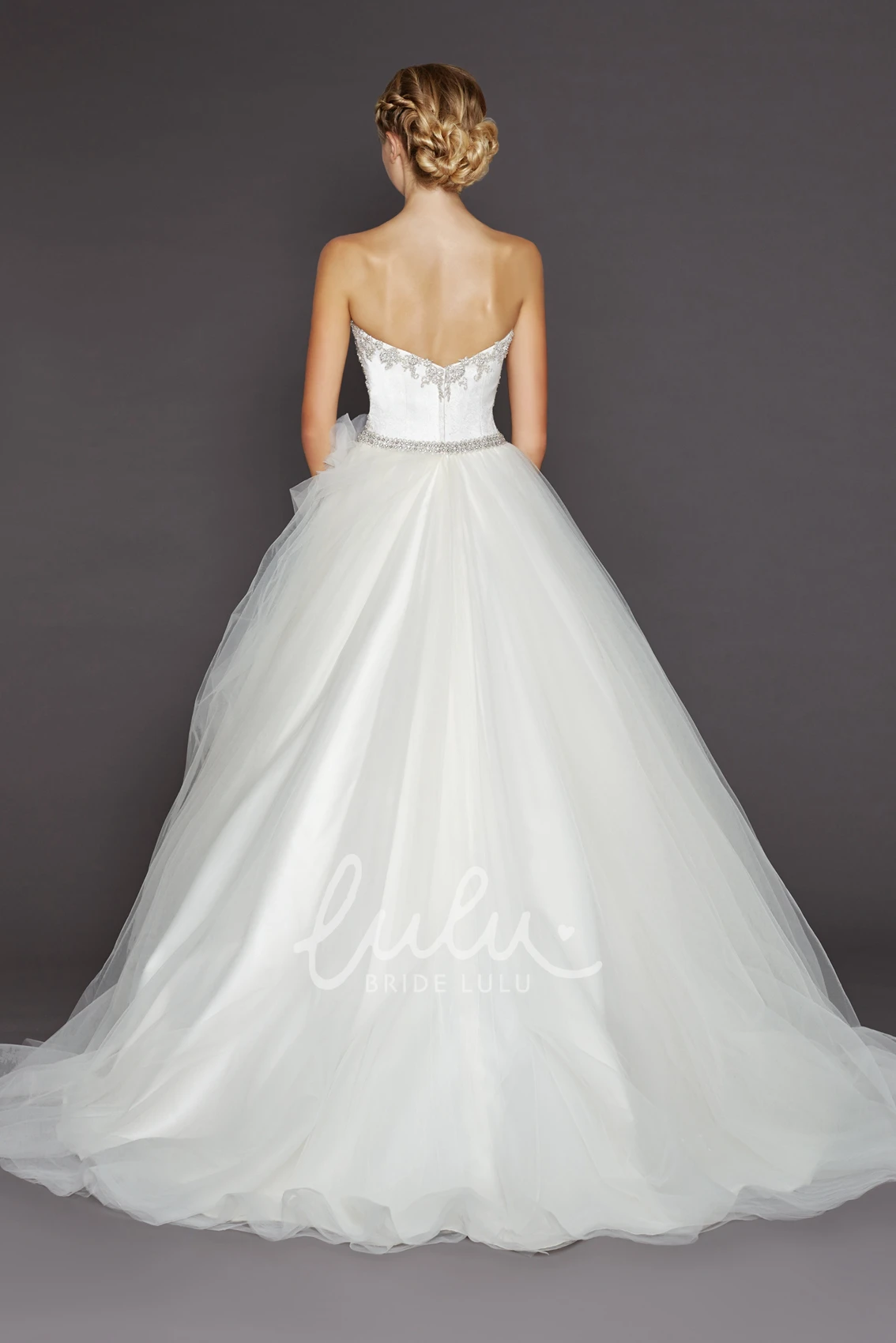 Tulle Flower Ball Gown Wedding Dress Sweetheart Style