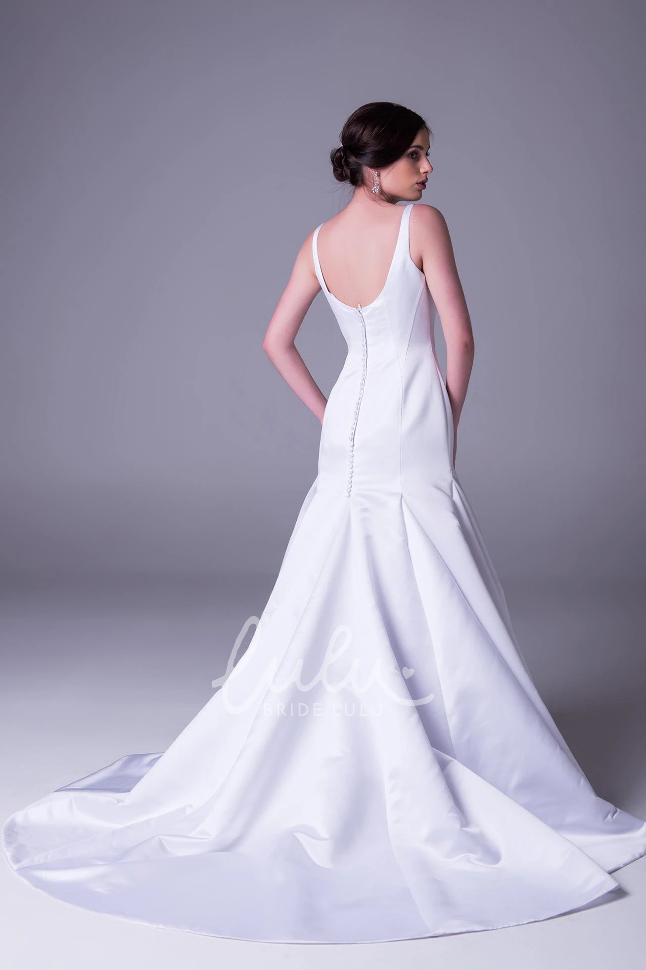 Satin Sleeveless Mermaid Wedding Dress with Straps