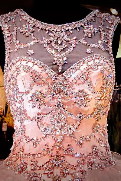 Ball Gown Tulle Prom Dress with Beading Ruching and Ruffles Jewel Style