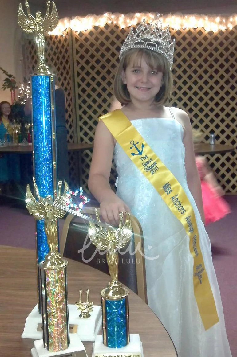 Ankle-Length Organza Flower Girl Dress with Floral Cape and Spaghetti Straps