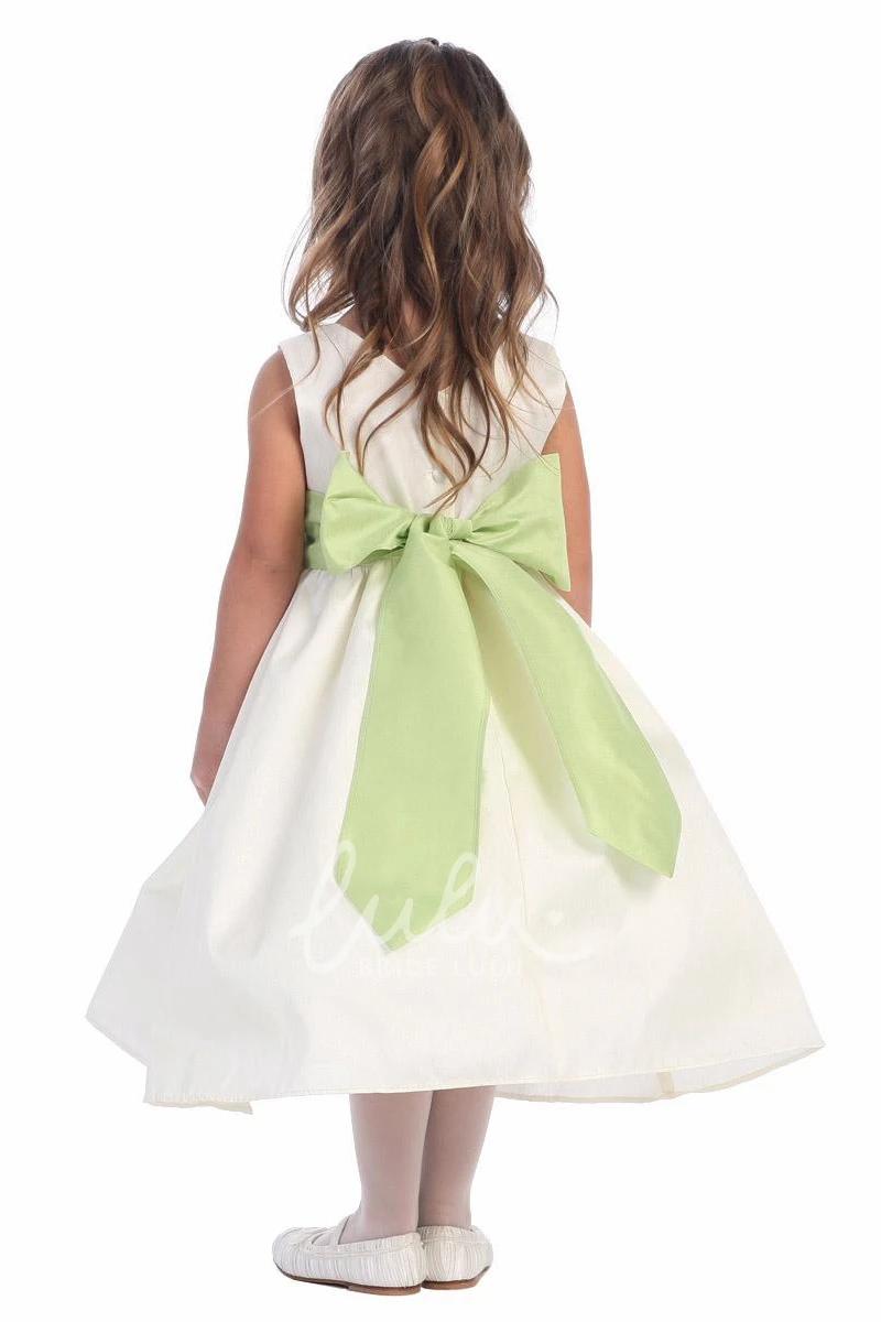 Tiered Tea-Length Flower Girl Dress Elegant and Flowy