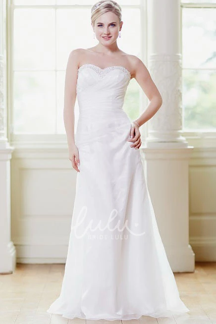 Satin&Tulle Draped A-Line Wedding Dress with Beading and Corset Back