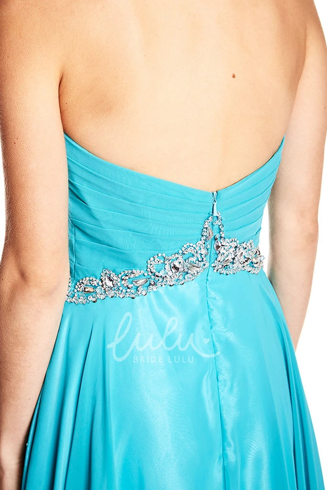 Sweetheart Sleeveless Criss-Cross Chiffon Prom Dress Flowy Prom Dress