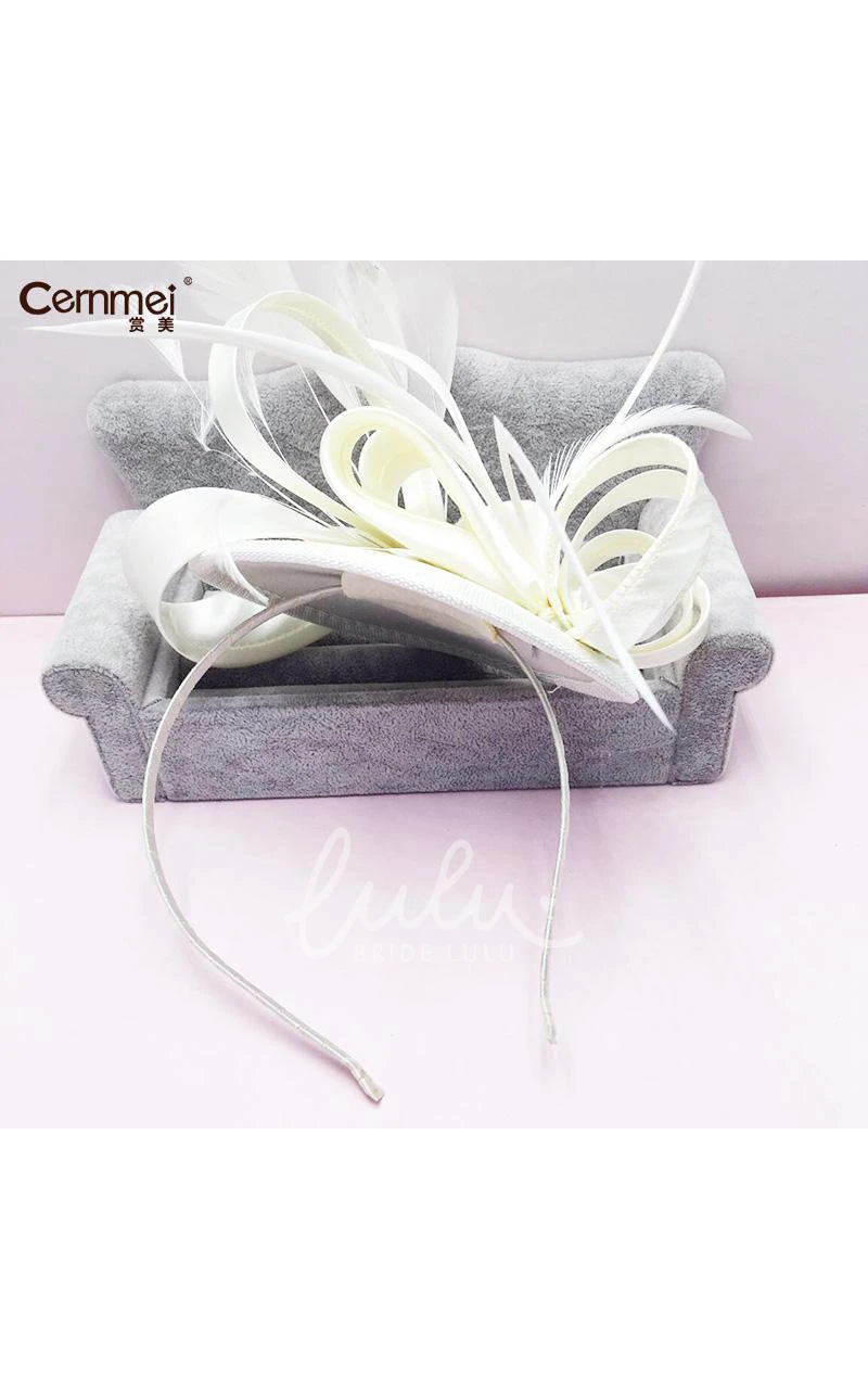 Europe Sapphire Blue Satin Hair Band Bridal Wedding Dress with Red Headdress