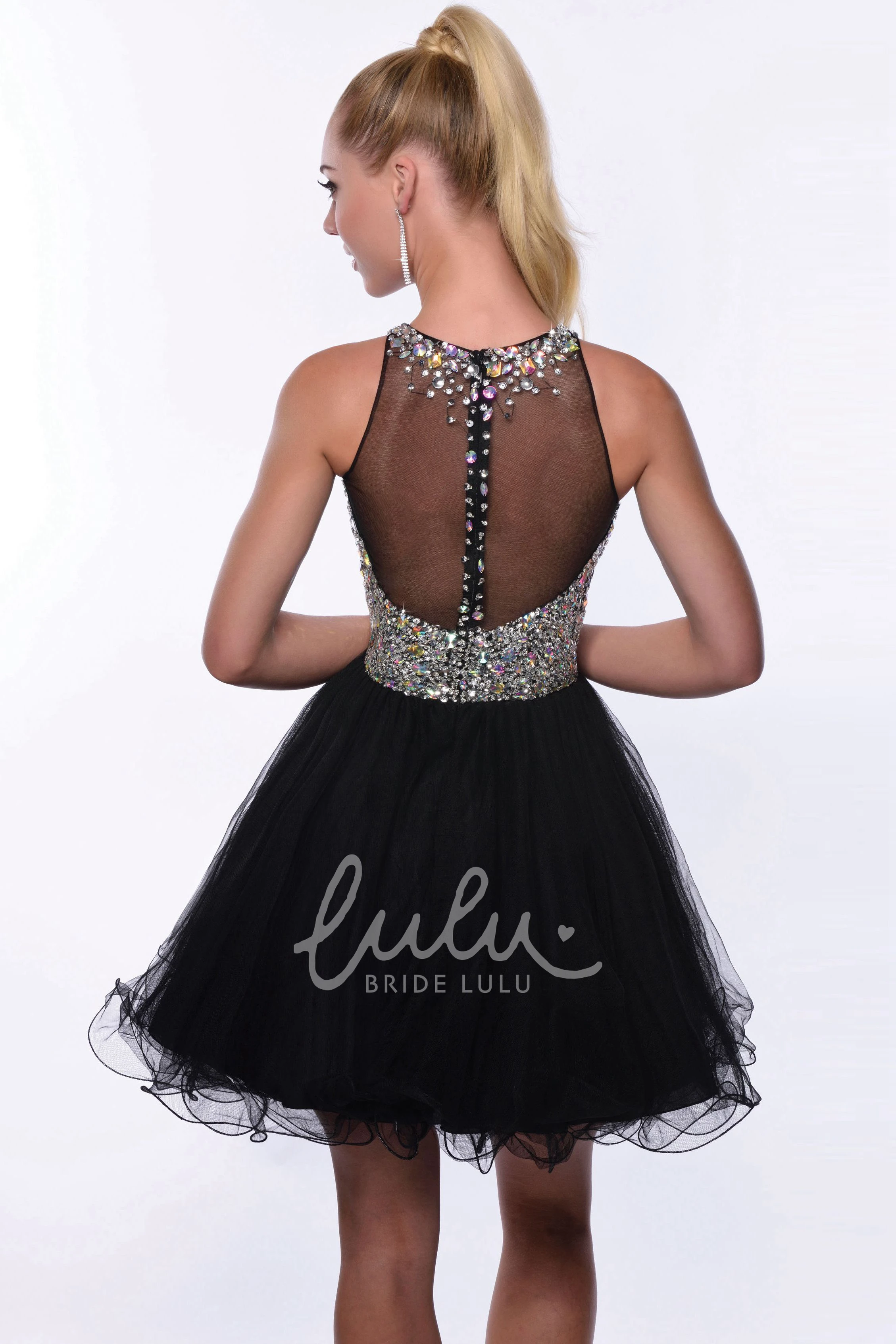 Satin Sheath Homecoming Dress with Appliqued Bateau Neckline and Open Back Elegant Women's Dress