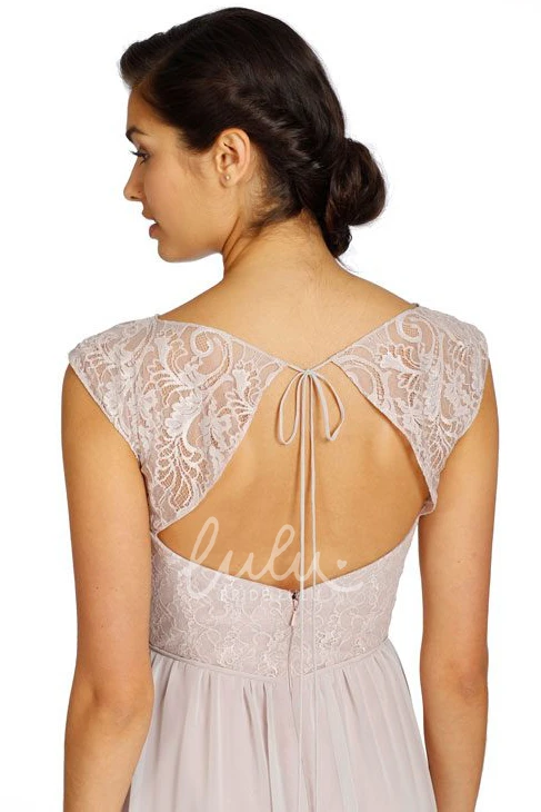 Long Lace Chiffon Bridesmaid Dress with Keyhole Elegant Lace Bridesmaid Dress 2025