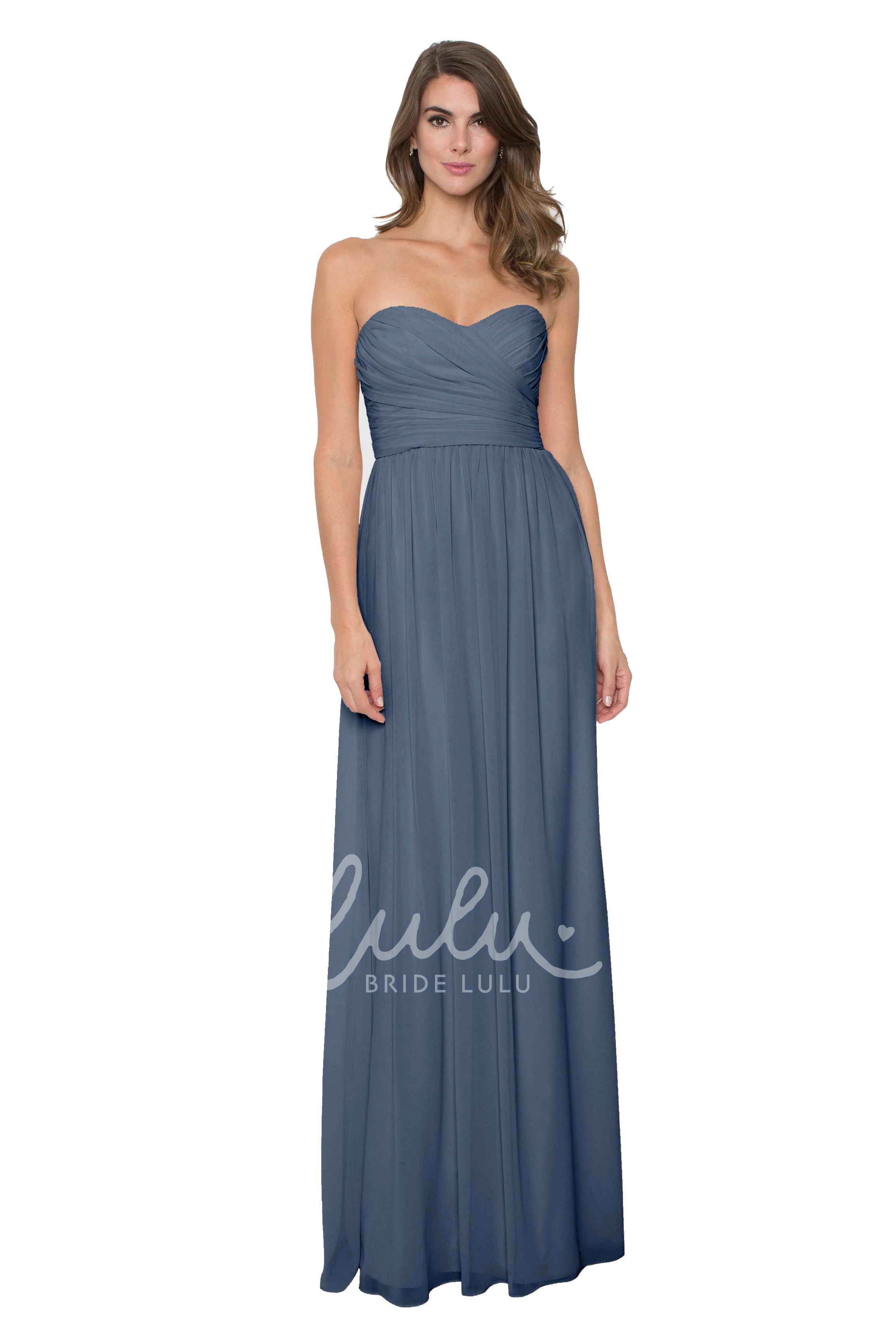 Sweetheart Chiffon Bridesmaid Dress with Criss-Cross Sleeveless & Multi-Color Convertible