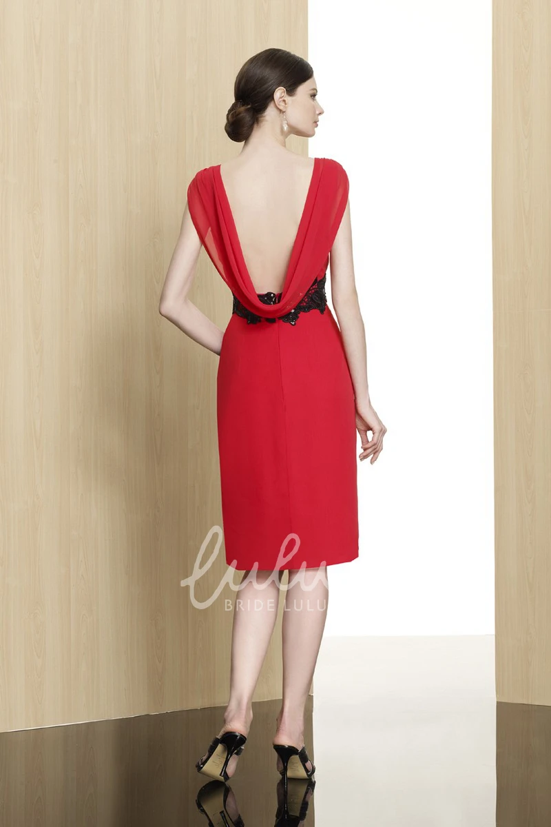 Sleeveless Appliqued Jersey Mini Pencil Formal Dress