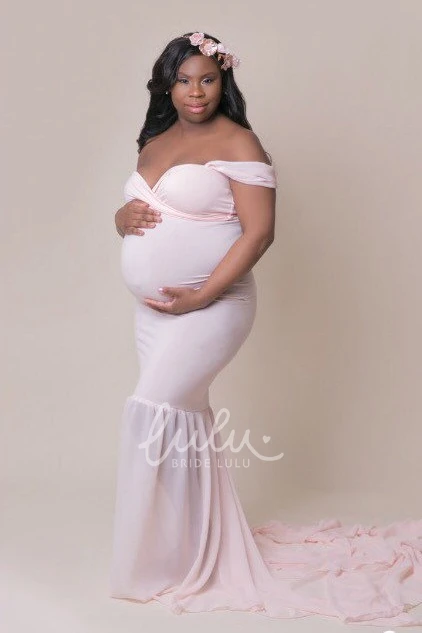 Trumpet Mermaid Maternity Prom Dress with Sweep Train