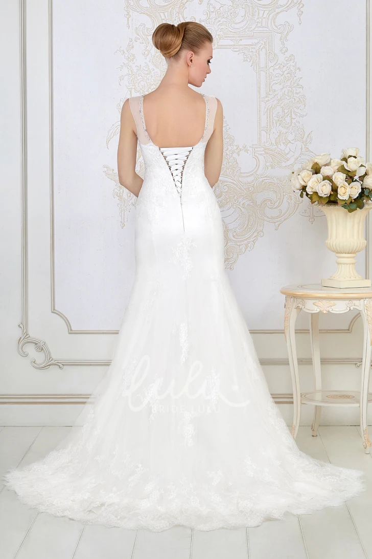 Lace Mermaid Wedding Dress with Scoop Neckline