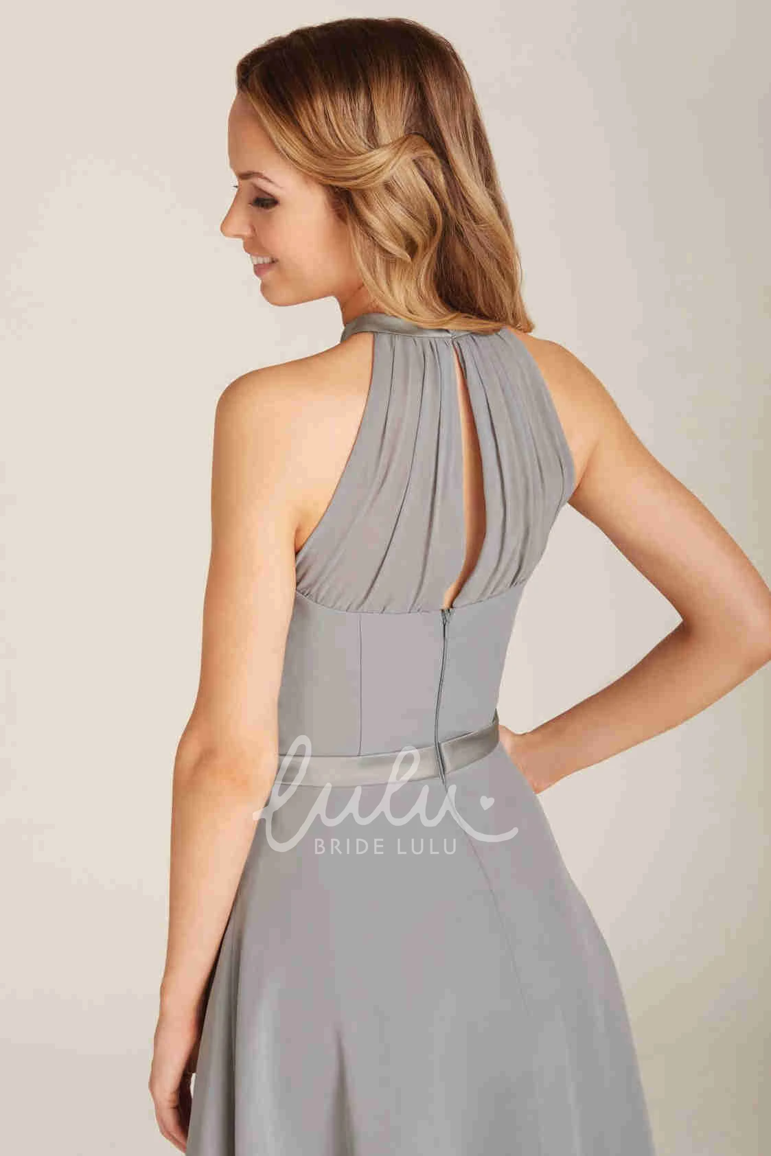 Knee-Length Chiffon Bridesmaid Dress with Ruching Simple Bridesmaid Dress