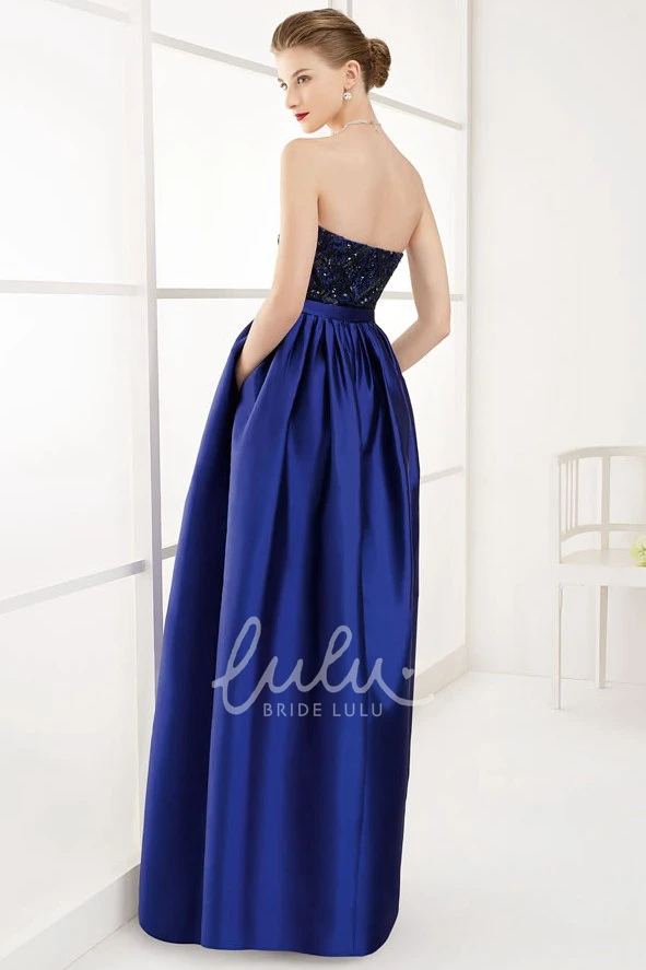 Sequined Lace Bodice A-Line Taffeta Prom Dress Long Formal Dress 2025