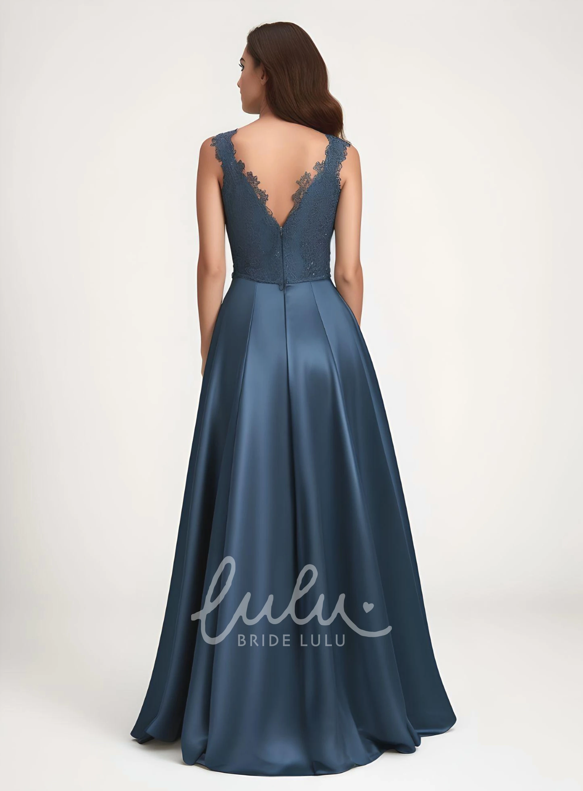 Lace Sleeveless Satin Bohemian Prom Dress Elegant & Unique