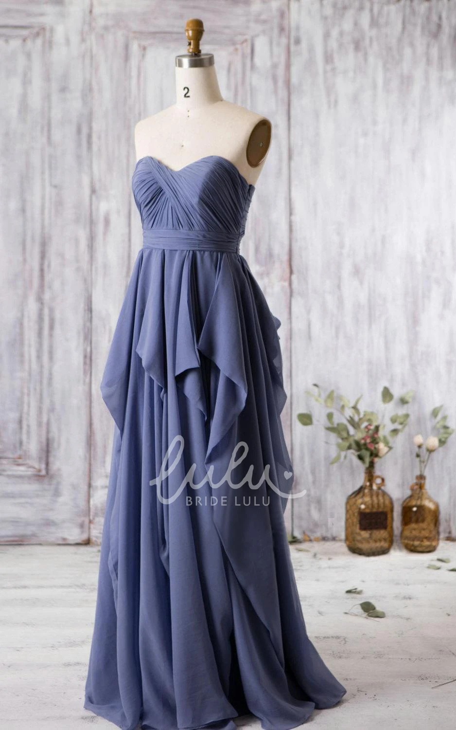 Empire Chiffon Formal Dress with Sweetheart Neckline and Ruffles