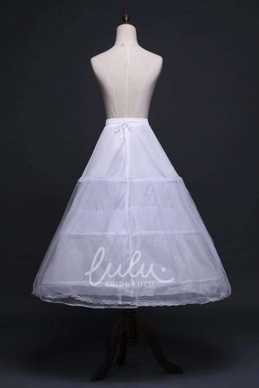 Elastic Waist Three Rims Petticoat Skirt for Weddings