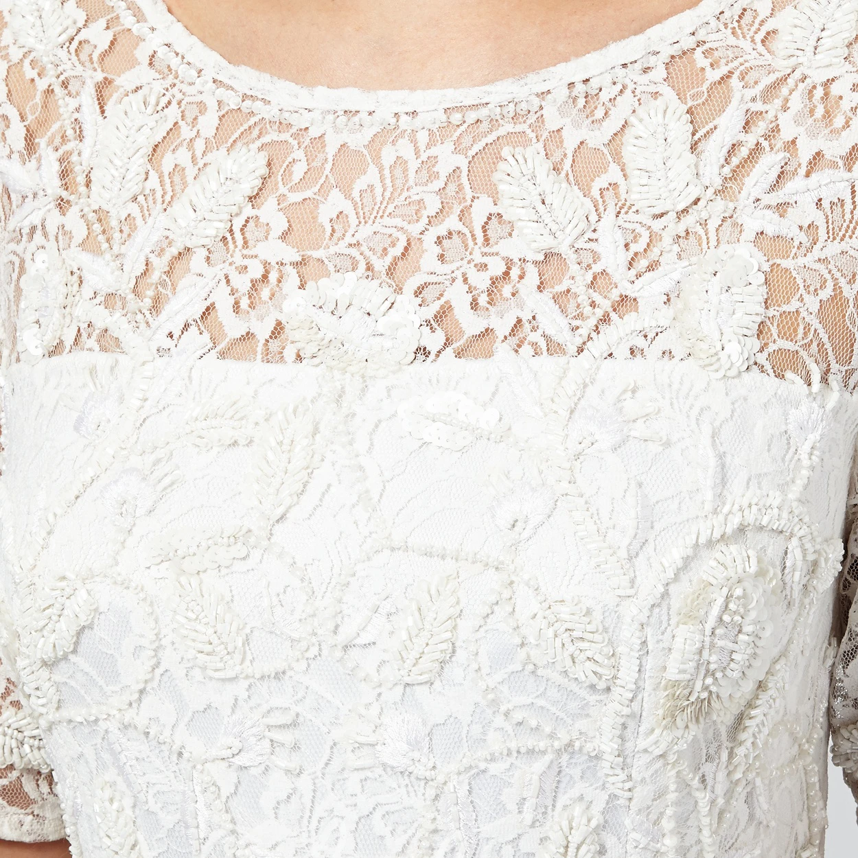 Keyhole Sheath Lace Wedding Dress Half-Sleeve Scoop-Neck Bridal Gown