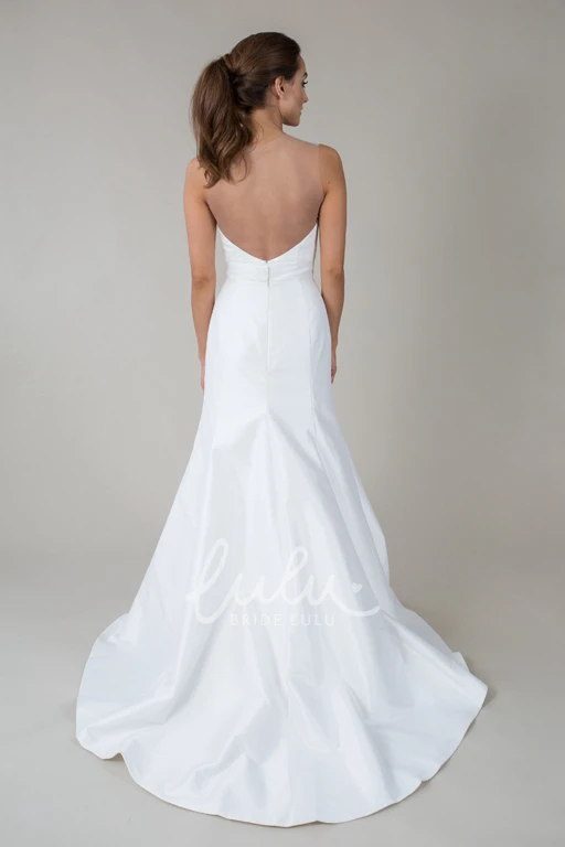 Satin Sweetheart V-Back Warm Wedding Dress Long Elegant Gown 2025