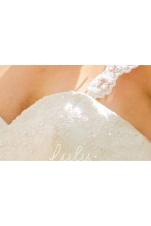 Mermaid Lace Wedding Dress with Sequins Straps and Sweetheart Neckline