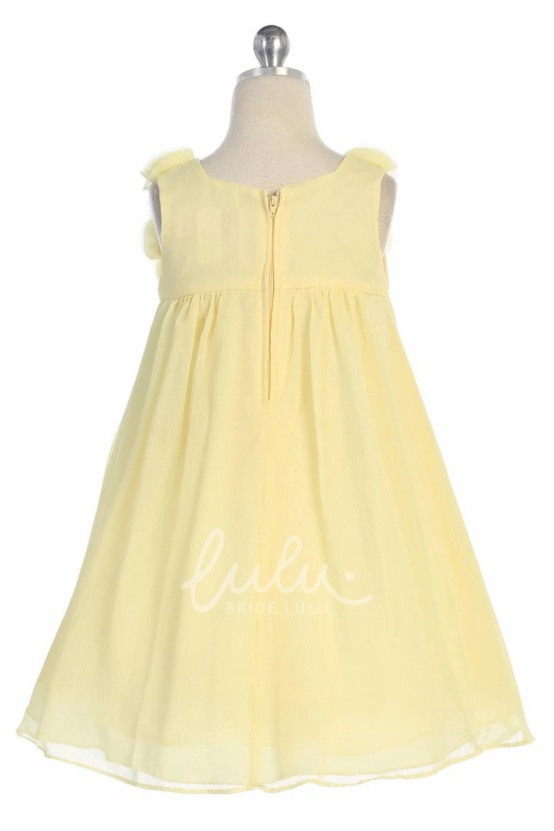 Knee-Length Sleeveless Chiffon Flower Girl Dress Casual and Chic