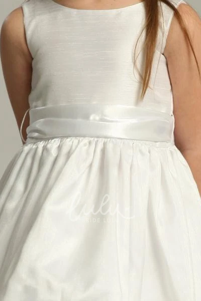 Floral Tea-Length Flower Girl Dress Unique Bridesmaid Dress for Girls