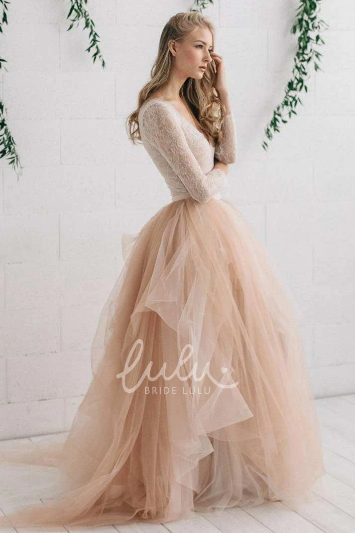 Satin Tulle Wedding Dress with Tiered Skirt and Zipper Closure