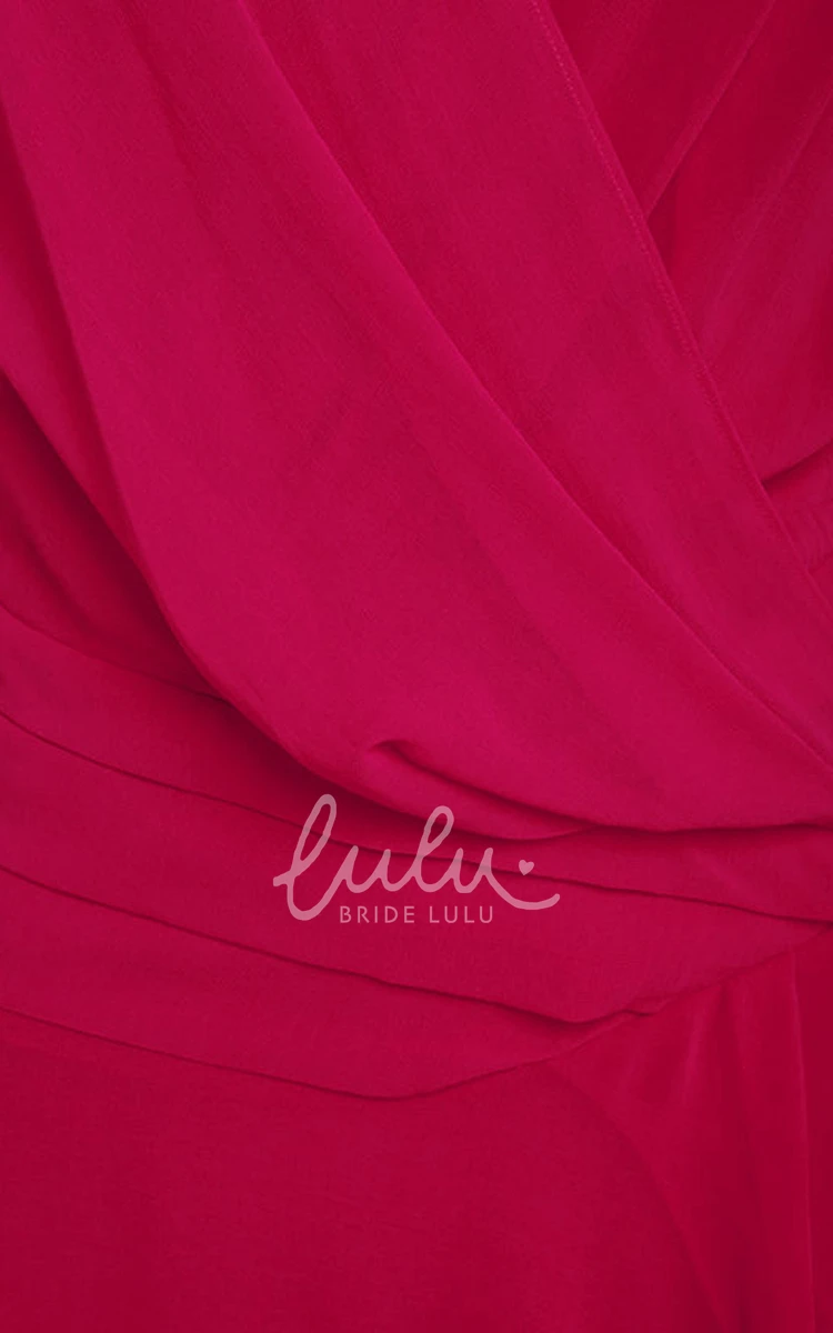 Chiffon Sleeveless Prom Dress with High-Low Hem and Side Split