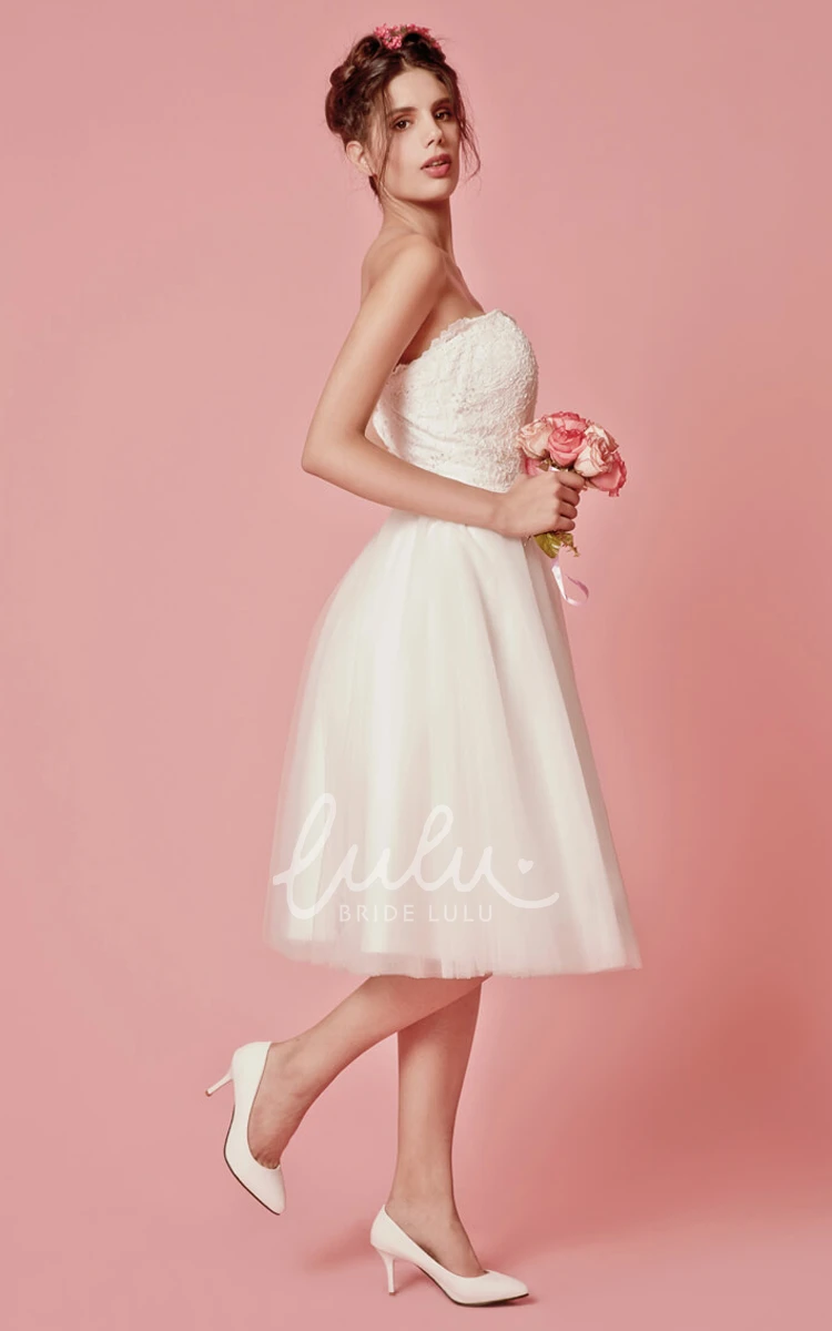 Knee Length A-Line Wedding Dress with Jacket and Cap Sleeves