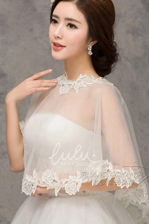 Lace Word Shoulder Cape Shawl for Prom Dress Unique and Elegant