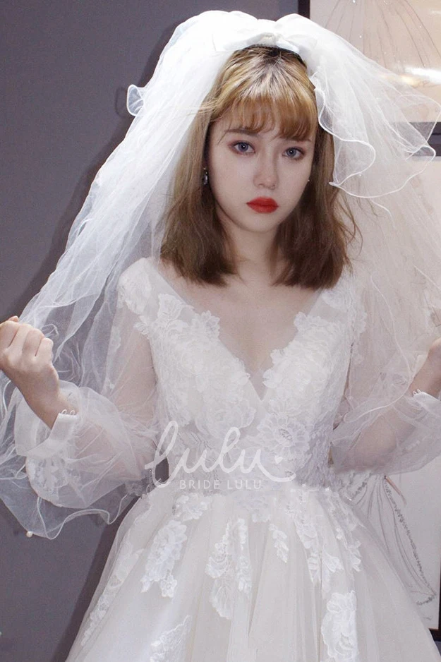 Multiple Layers Tulle Wedding Veil with Soft Puffiness