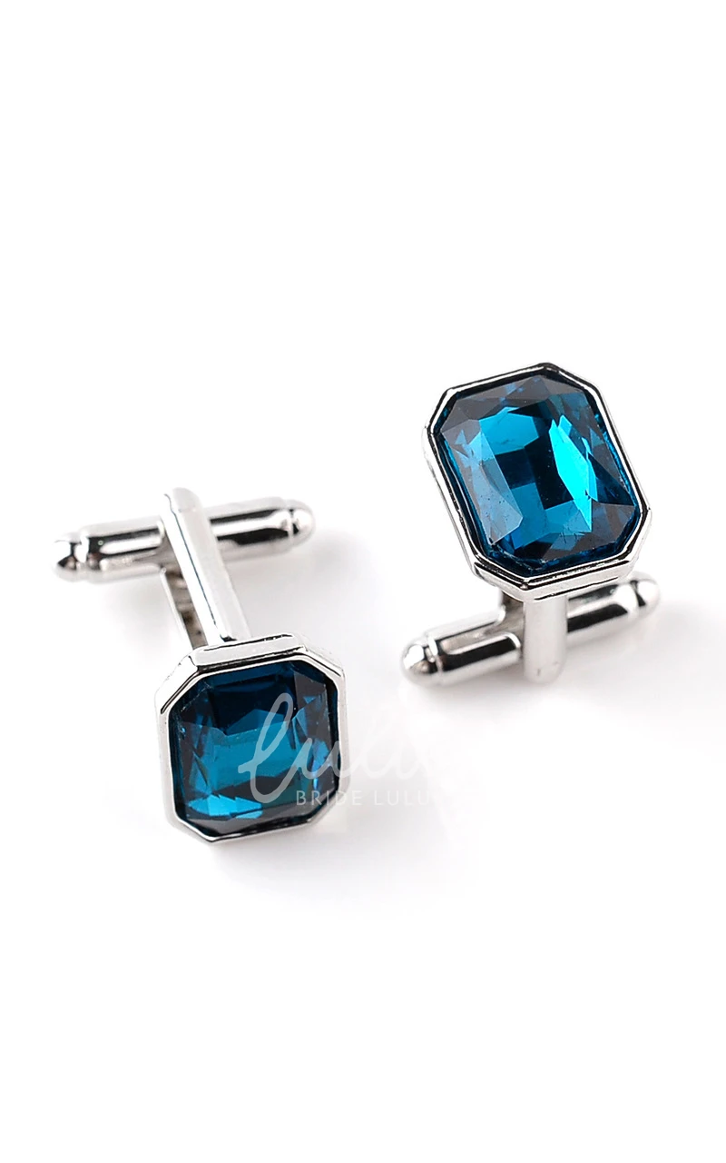 Crystal Alloy Cufflinks-5 Color Options