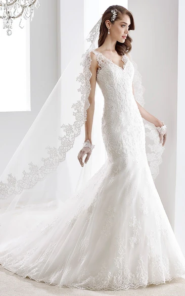 Lace Mermaid Wedding Dress with Sweetheart Neckline and Open Back