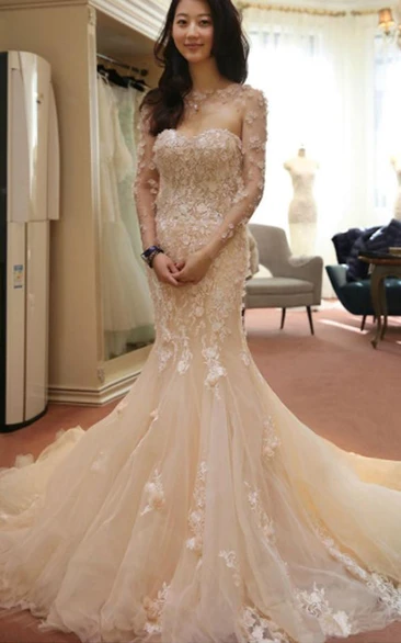 Trumpet Mermaid Lace Wedding Dress with Sweetheart Neckline