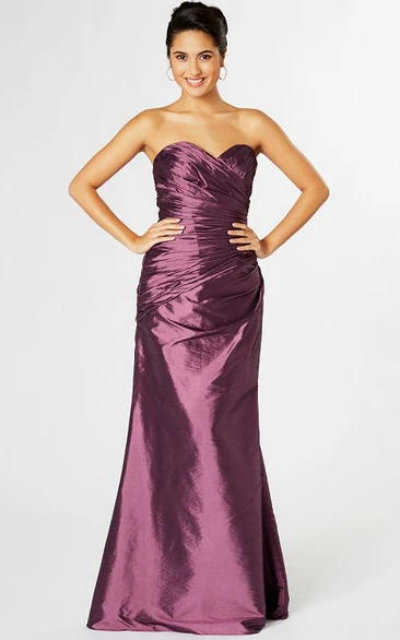 Taffeta Bridesmaid Dress Sweetheart Lace-Up Criss-Cross & Elegant