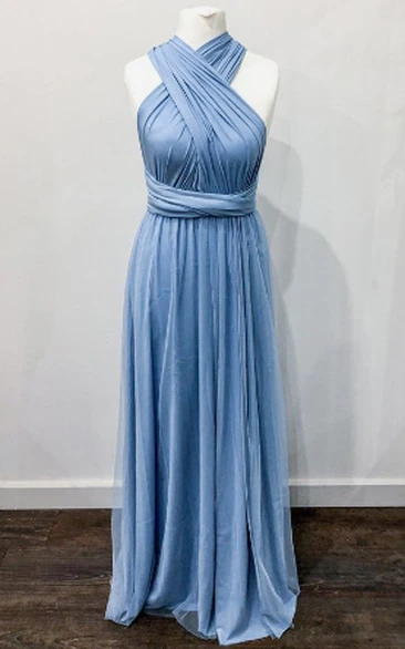 A-Line V-neck Jersey Bridesmaid Dress with Open Back and Sash Informal Jersey Bridesmaid Dress with Open Back and Sash