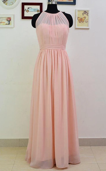 Pearl Pink Chiffon Convertible Bridesmaid Dress Floor Length