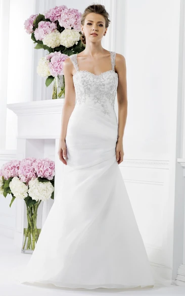 Crystal Embellished Sleeveless Mermaid Wedding Dress Elegant and Chic