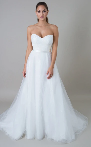 Criss Cross Tulle Sweetheart Wedding Dress Beach & Boho