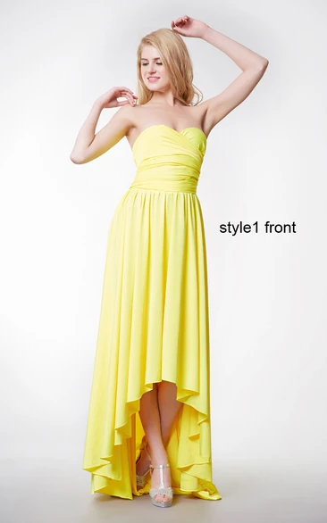 Sleeveless Ruched A-line Jersey Bridesmaid Dress with Ruffles